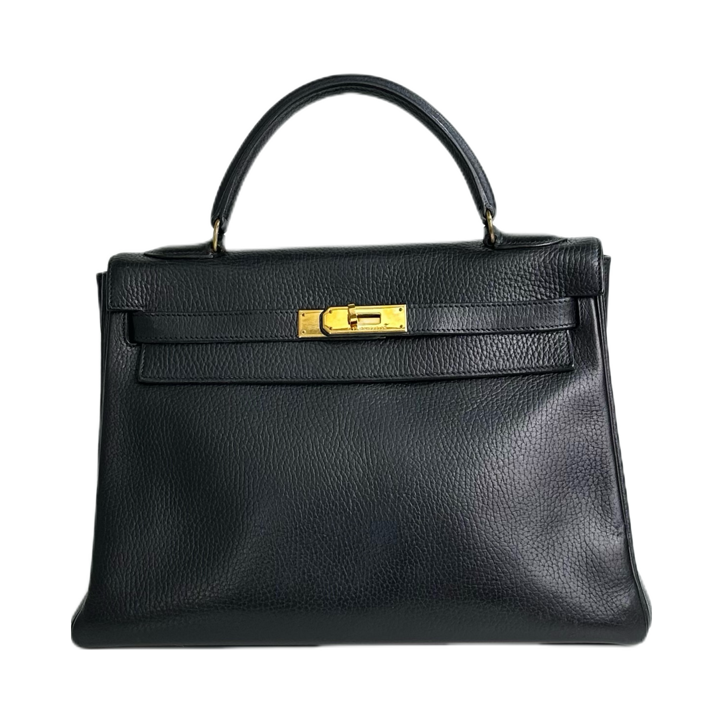 Hermes|Kelly 32 Handbag Black Ardennes 1991