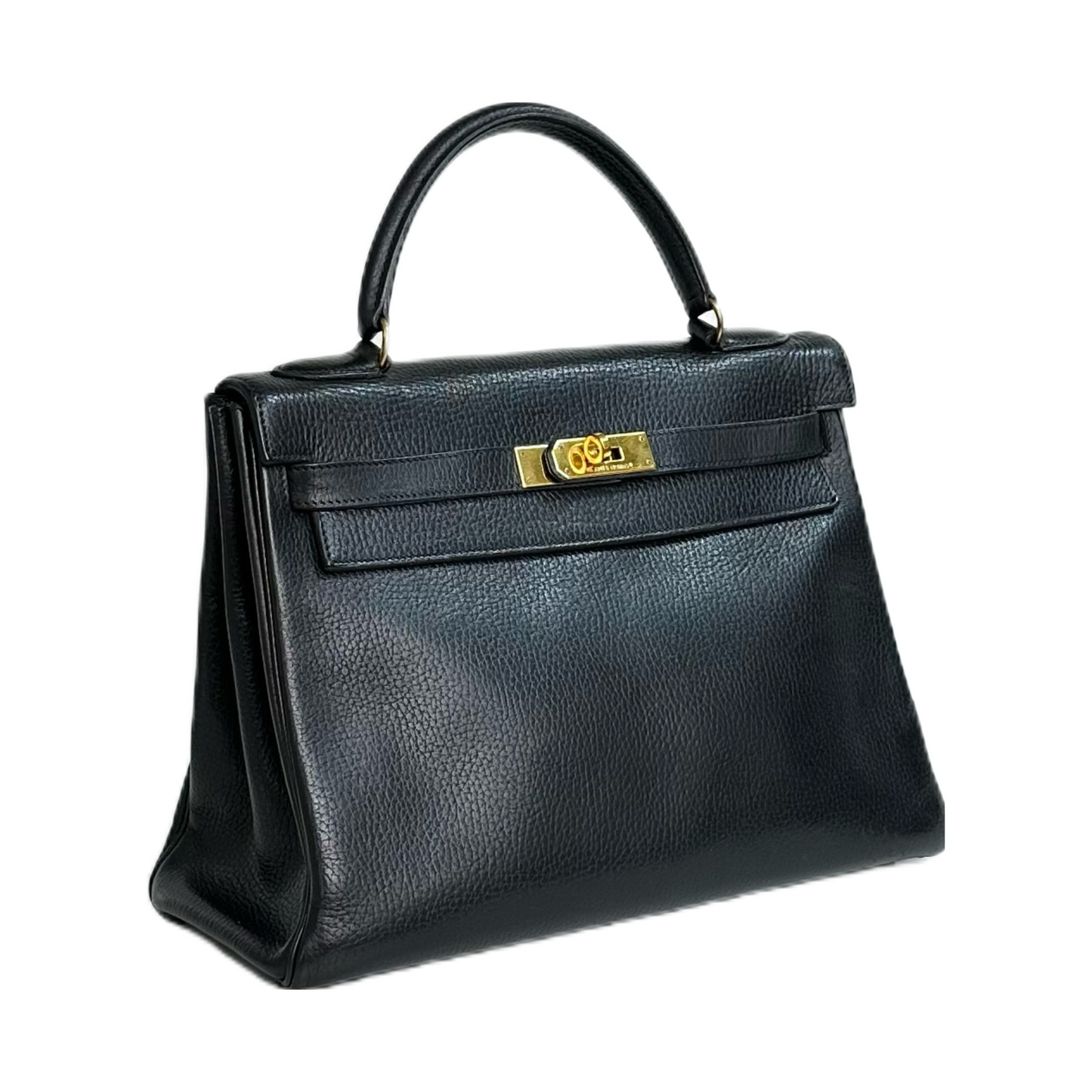 Hermes|Kelly 32 Handbag Black Ardennes 1991