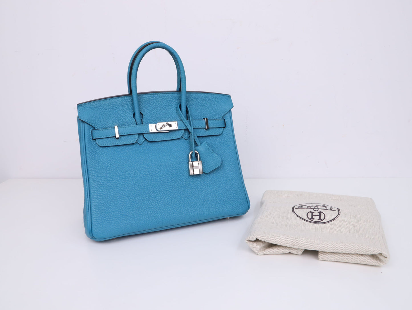 Hermes|Birkin25 手提包 松石蓝 Togo 口H 2004