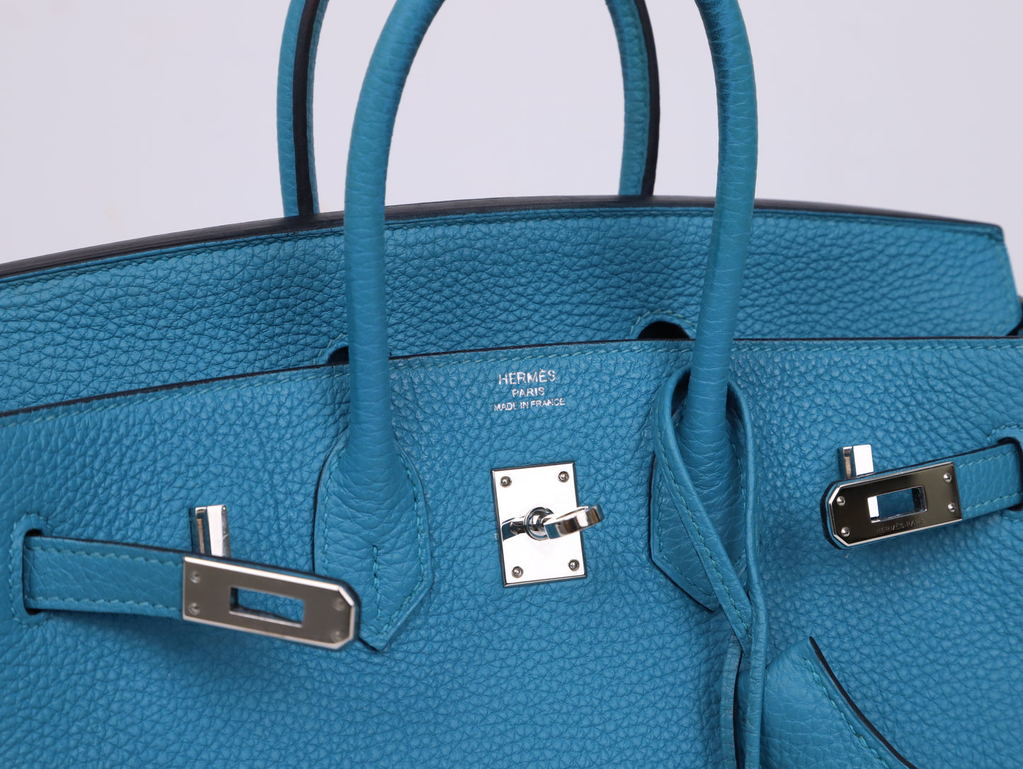 Hermes|Birkin25 手提包 松石蓝 Togo 口H 2004