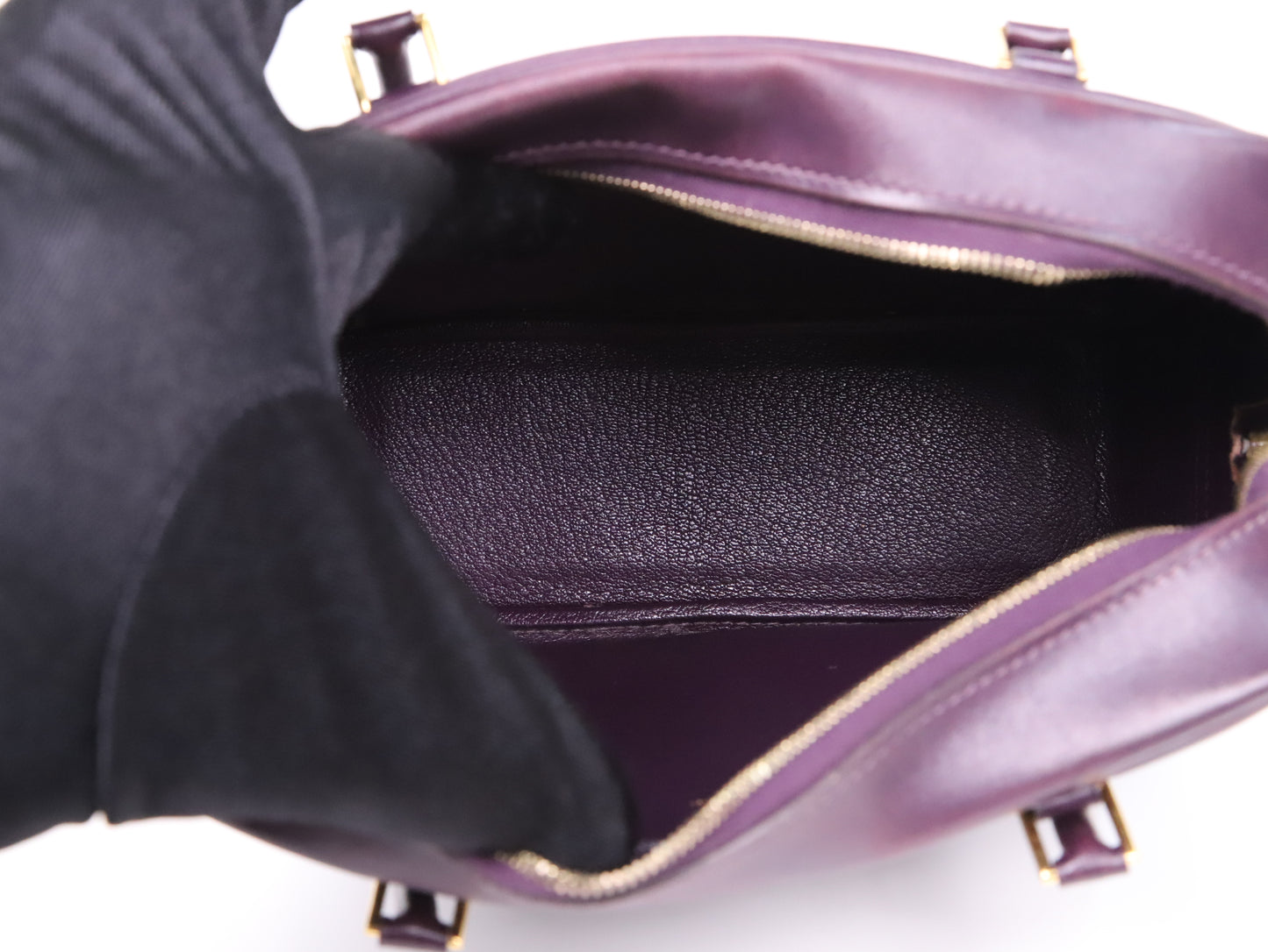 Hermes| Plume Mini Handbag Box Calf Raisin 2002