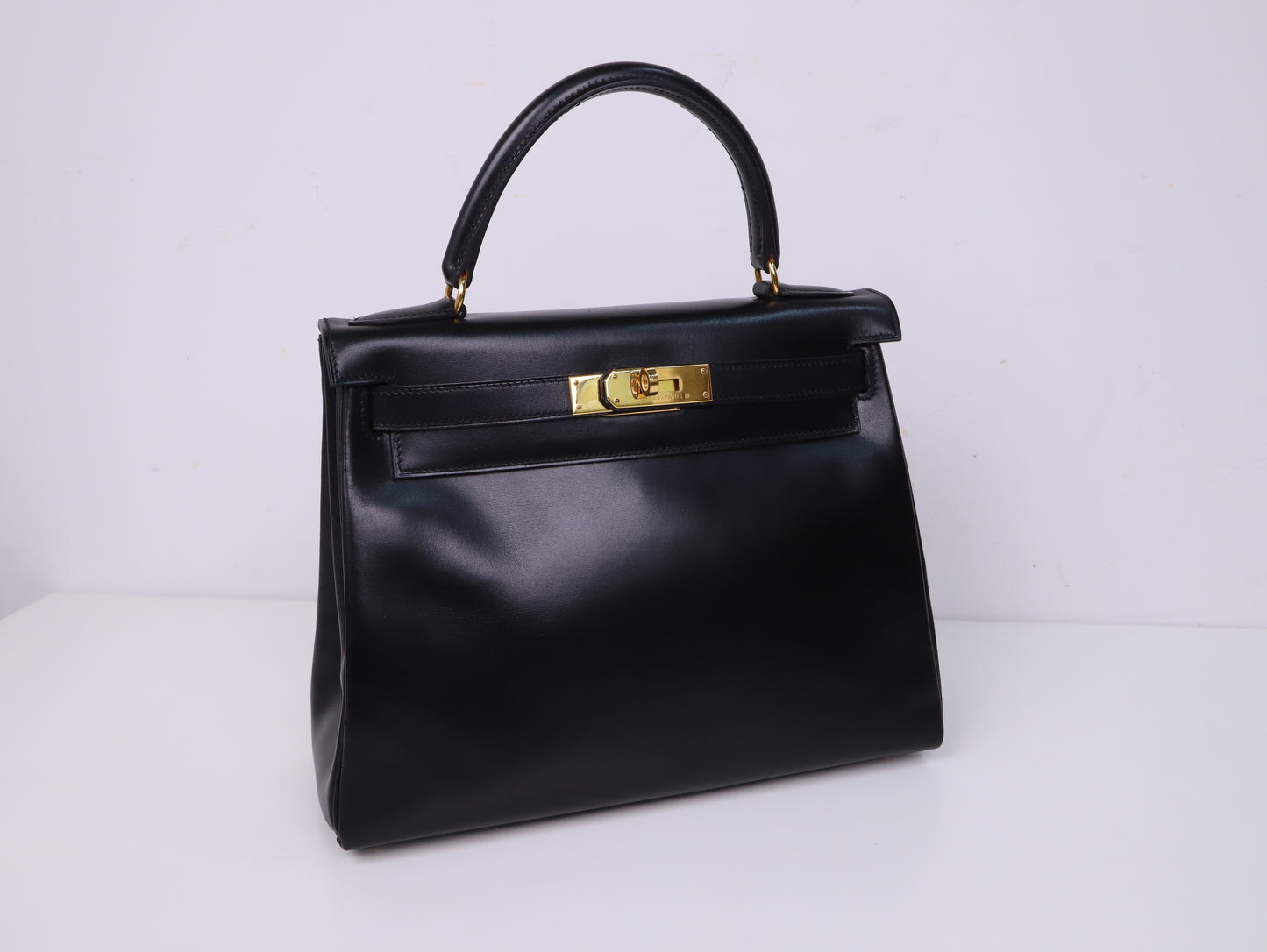 Hermes|Kelly28 手提包 Box 小牛皮 口C 1999