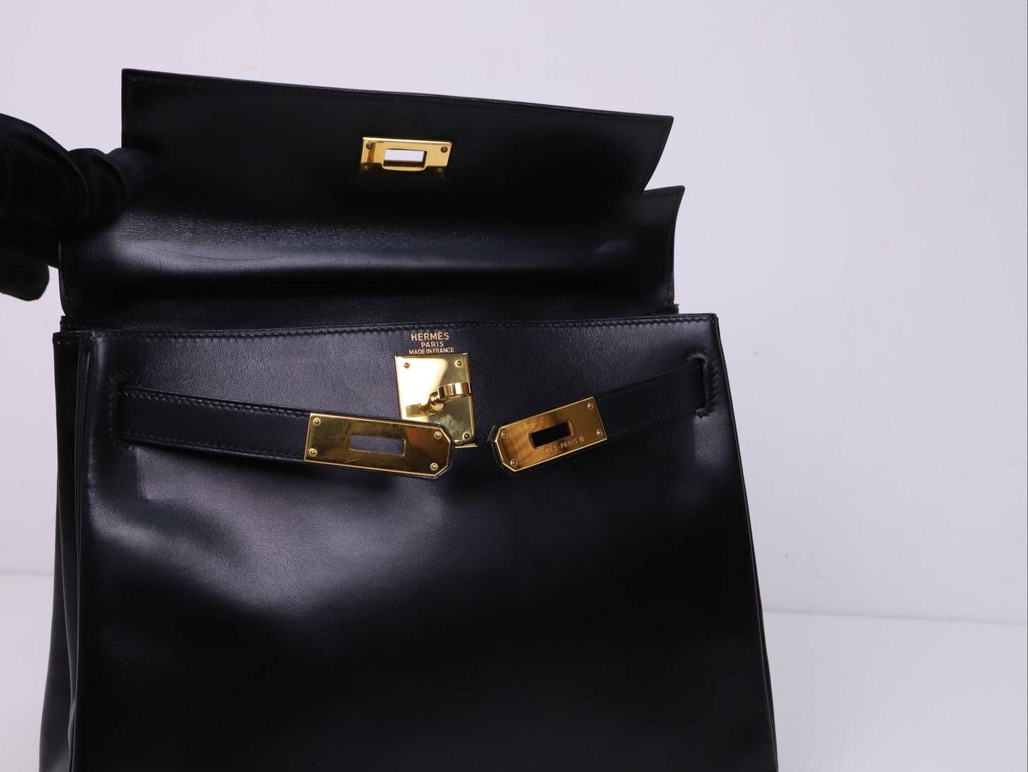 Hermes|Kelly28 手提包 Box 小牛皮 口C 1999