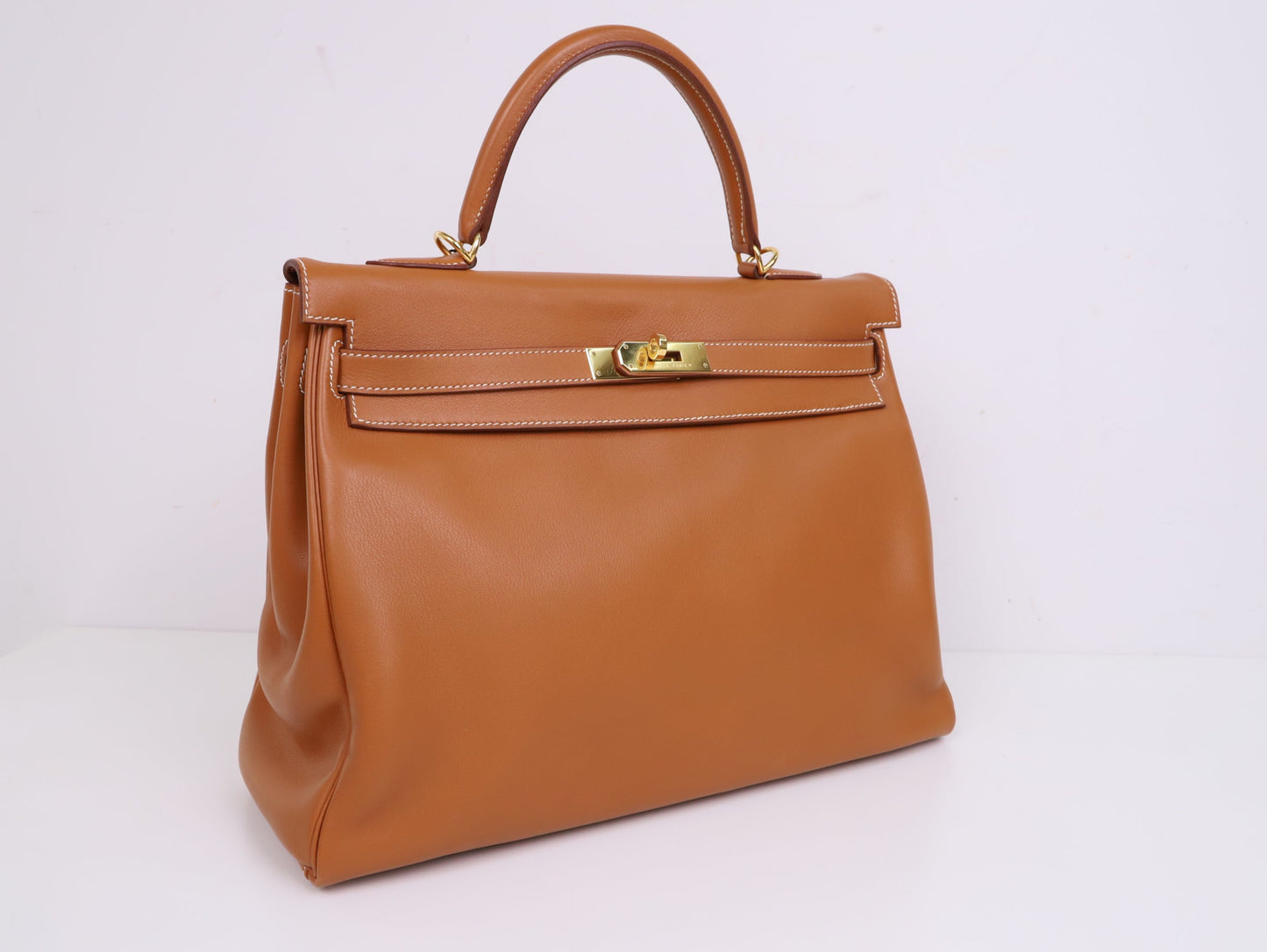 Hermes|金棕Kelly 35 手提包 Swift皮 口E 2001