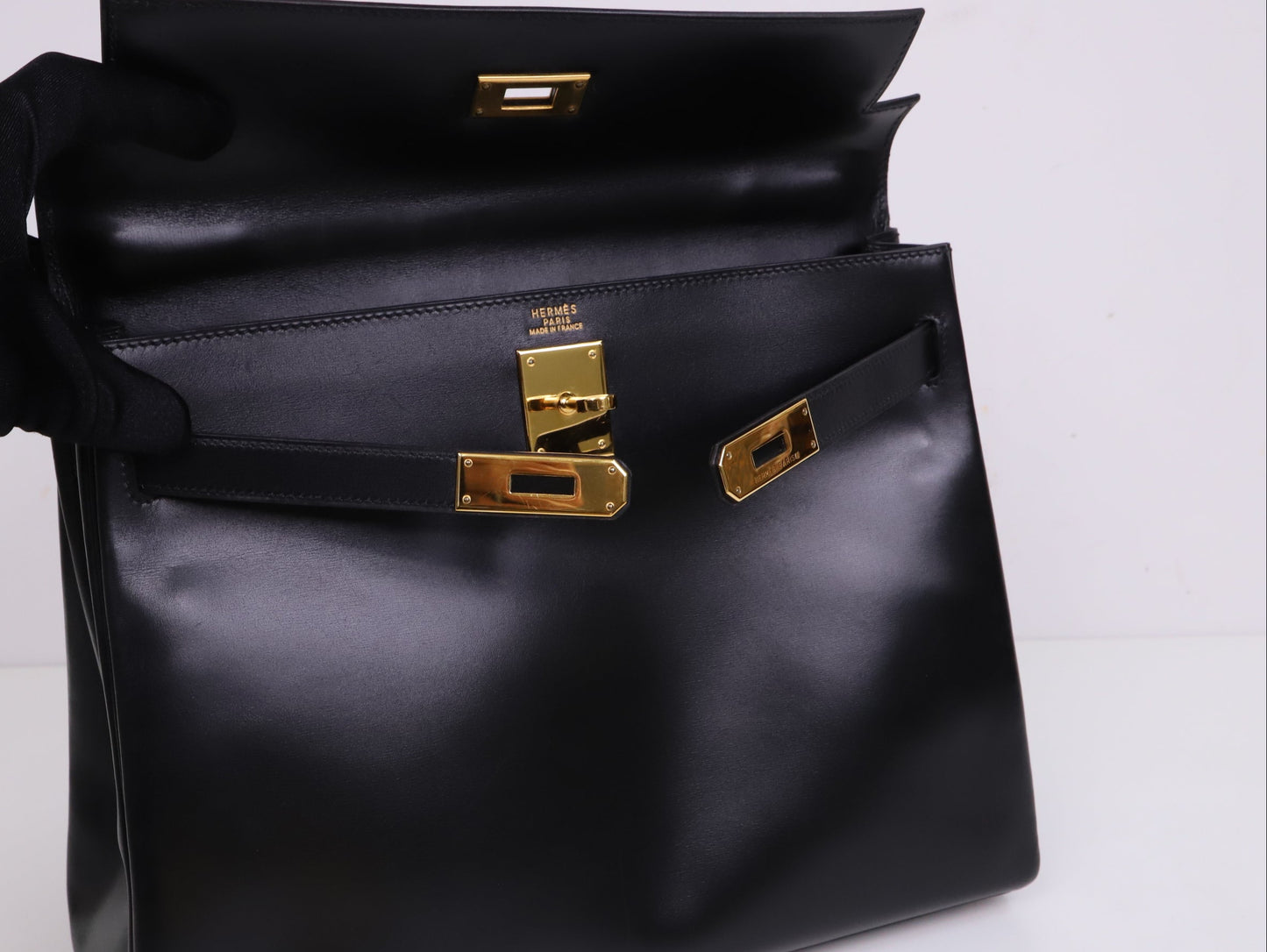 Hermes|Kelly32 手提包 Box小牛皮 口D 2000年
