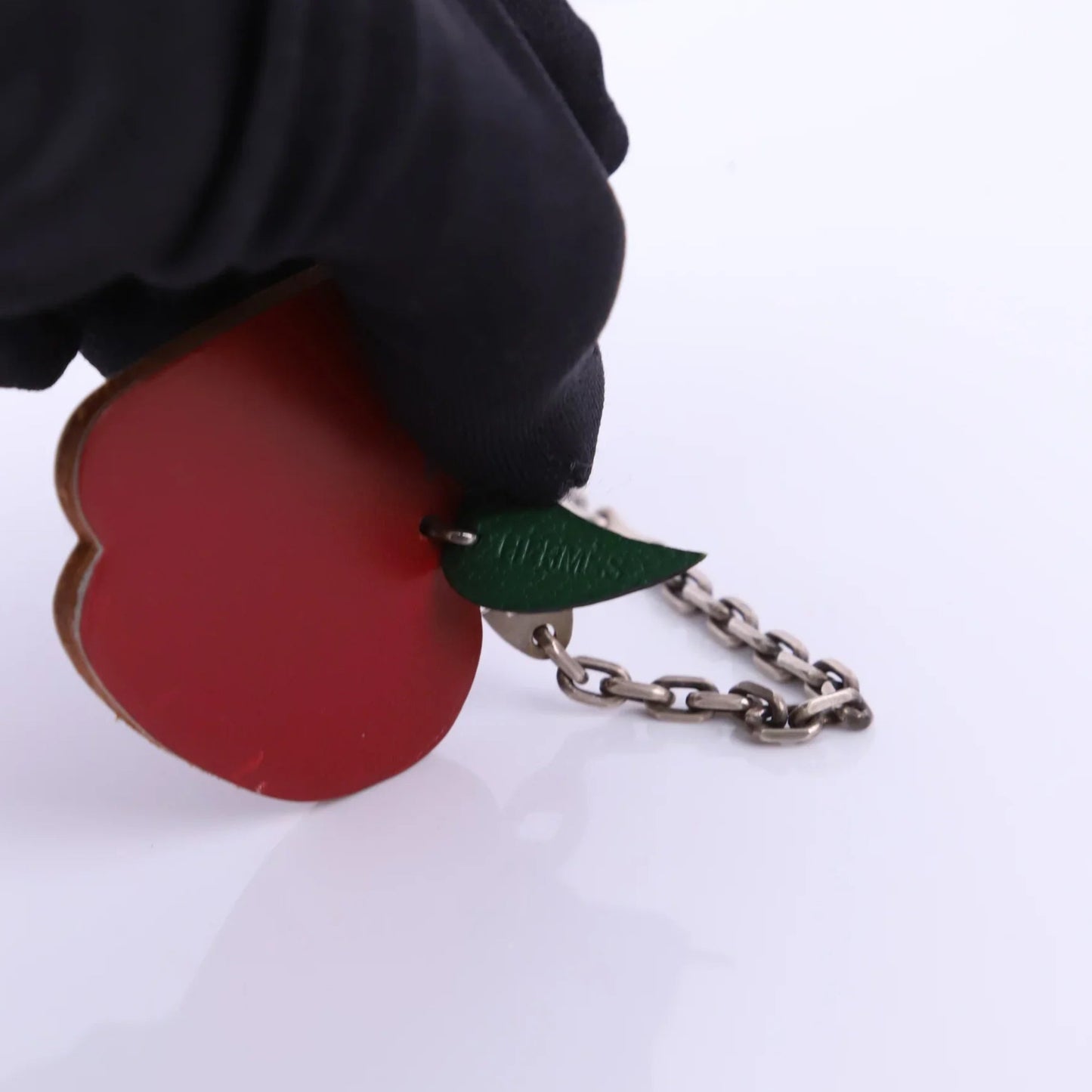 Hermes S925 Chain Bag Charm Apple, logo stamp