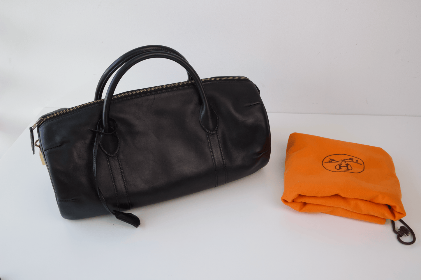 Hermes|Polochon 手提包 口E 2001 Swift 黑色