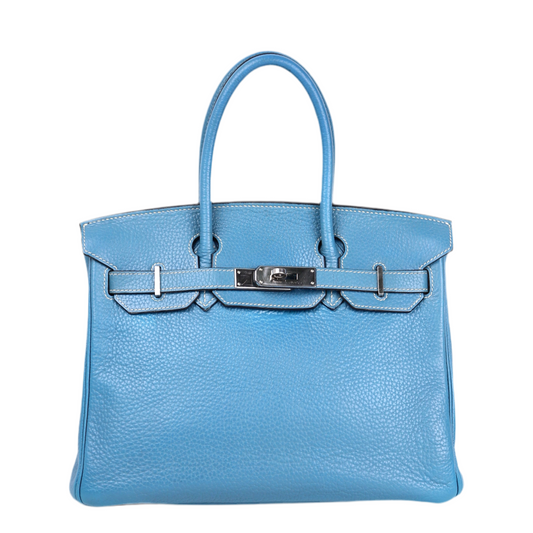 Hermes｜Birkin 30 Handbag  Taurillon Clemence Blue Jean 2005