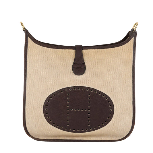 Hermes｜ Evelyne GM Shoulder bag Fjord  Ebene Toile  1999