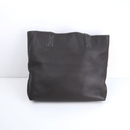 Hermes Double Sens Reversible Tote Bag in Togo Etain / Blue Electric 2010，front view
