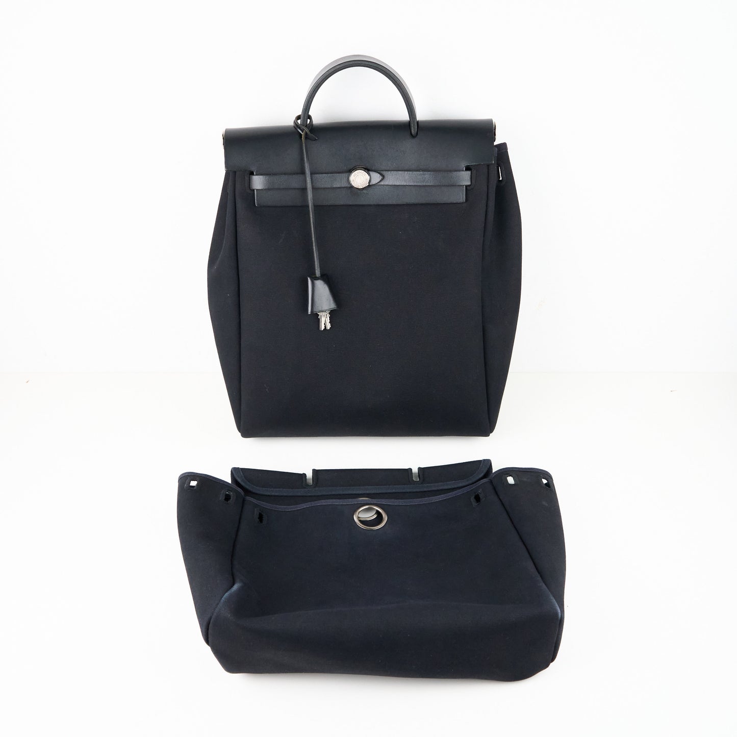 Hermes｜ Herbag Backpack PM  Black Toile 2003