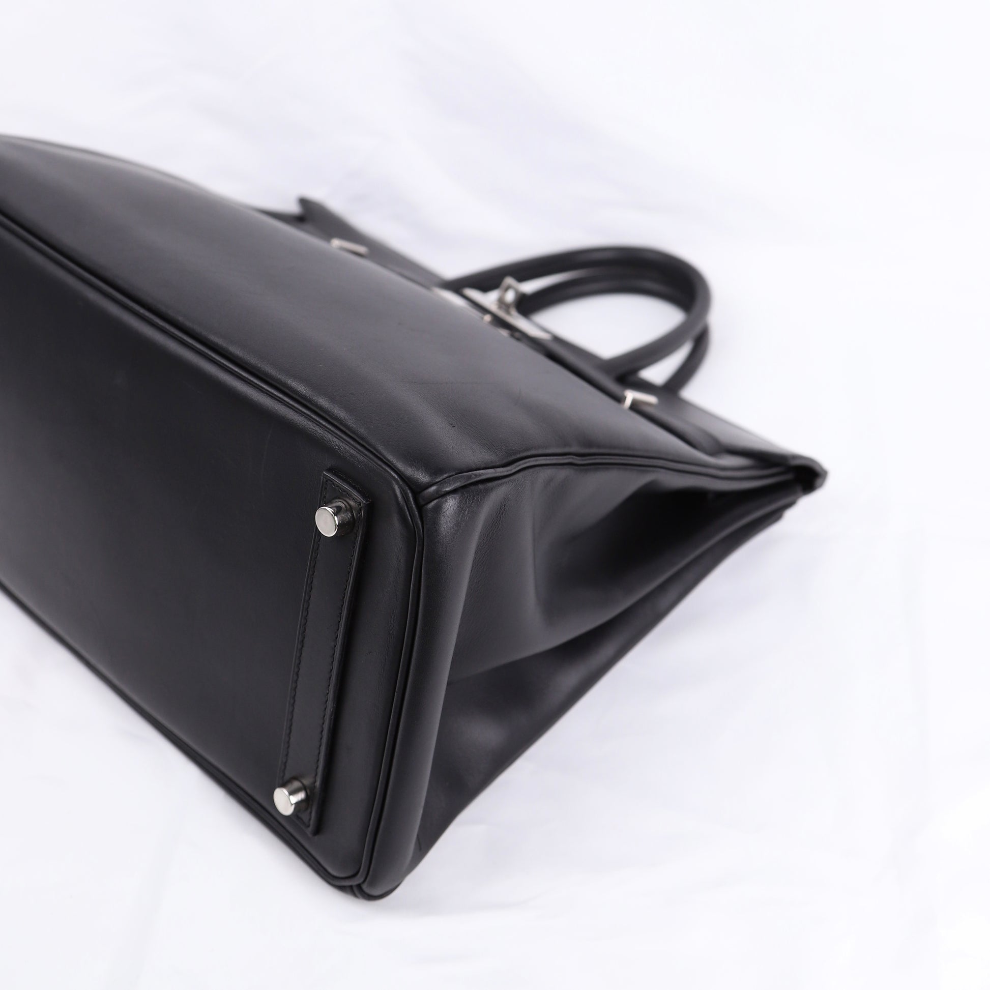 Hermes Hac 32 Handbag in Evercalf Black 2009，corner2