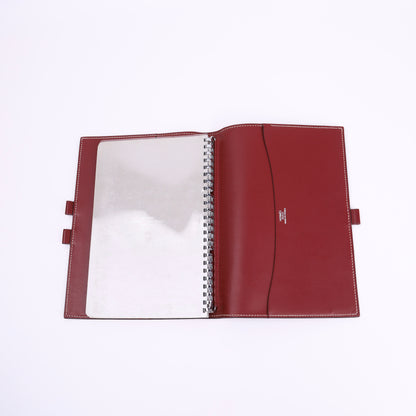 Hermes Journal Case Notebook Cover in Chamonix Rouge H 2001,inside