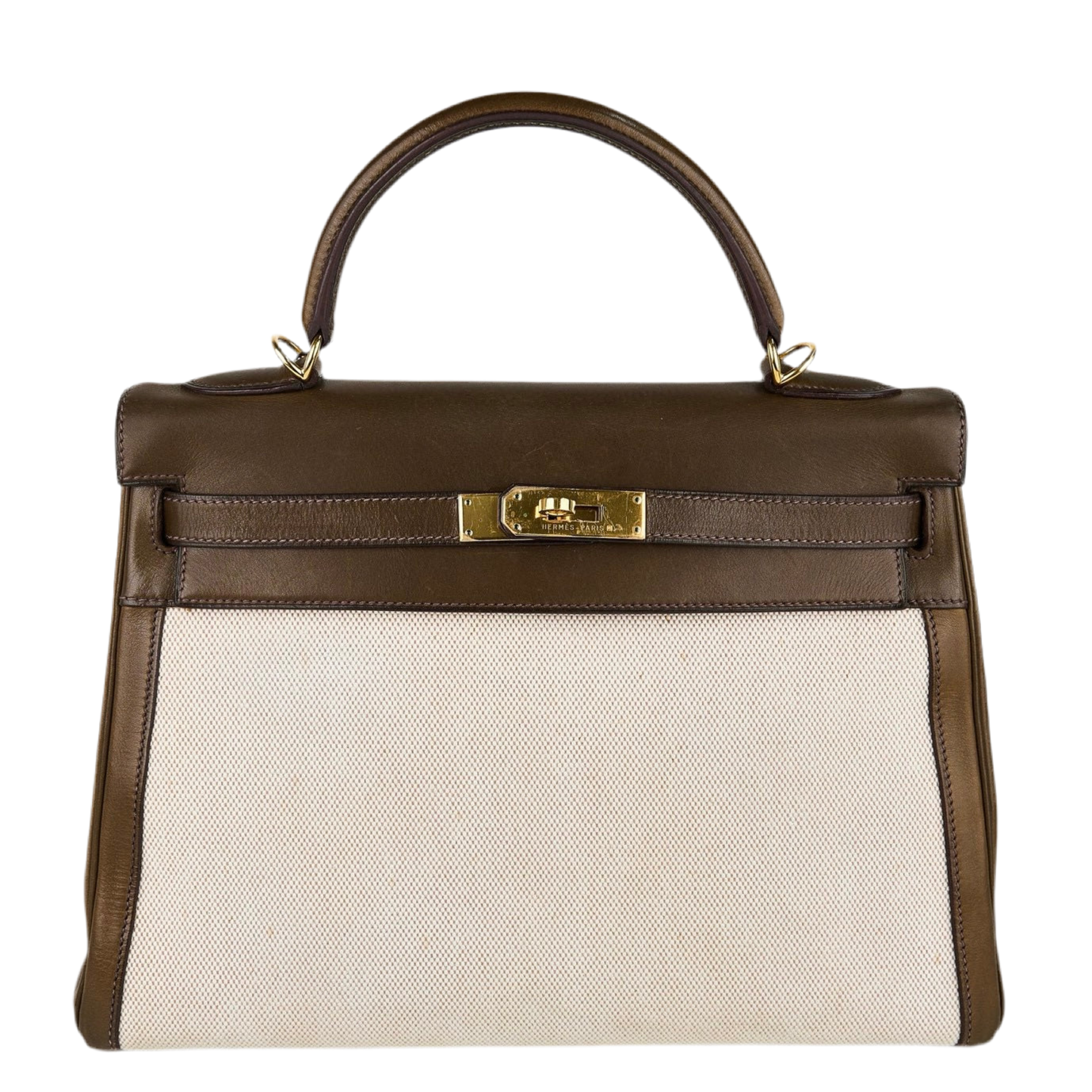 Hermes｜Kelly 32 Handbag Olive green Barenia Canvas 2002