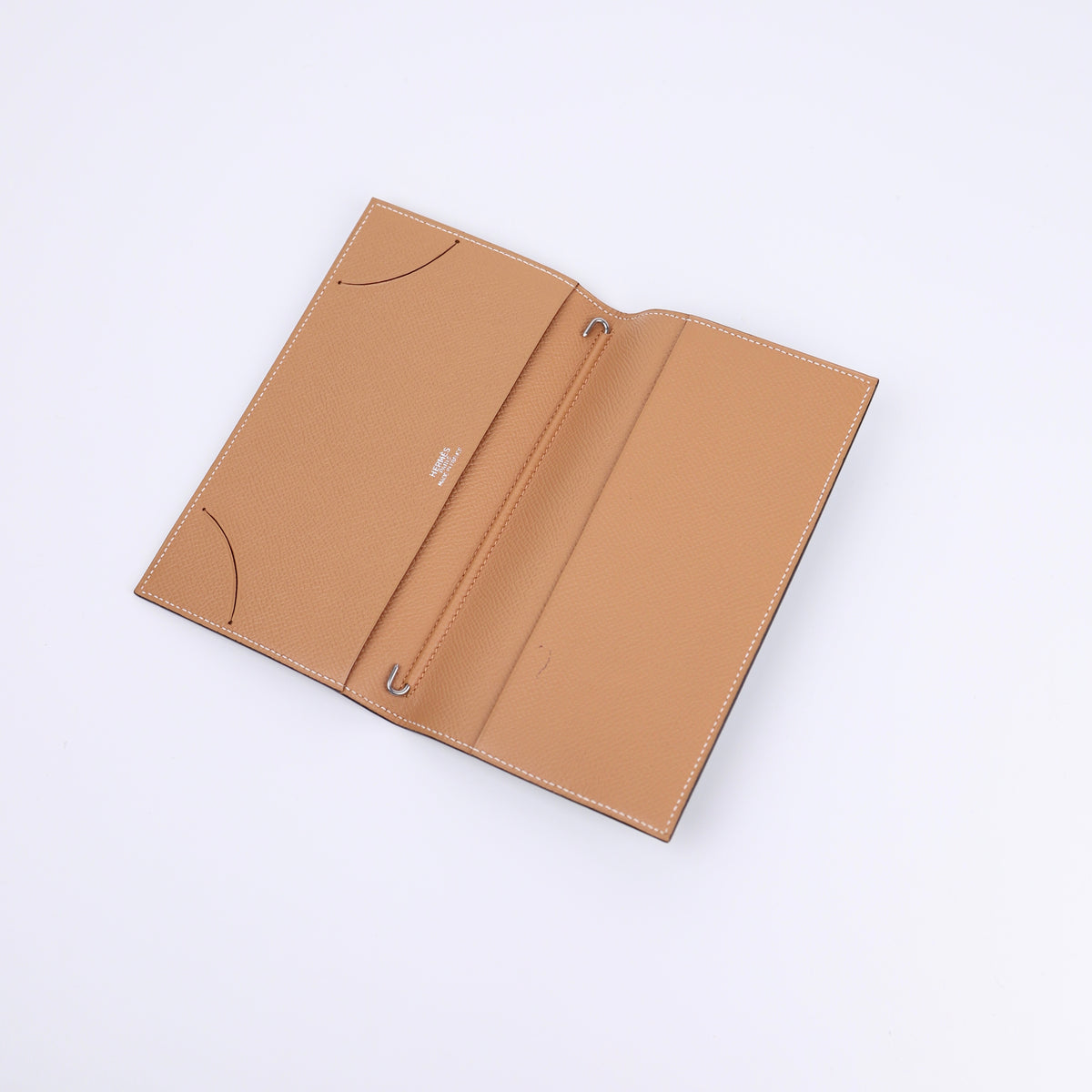 Hermes Journal Case Passport Cover in Epsom Gold/Bambou 2002,inside
