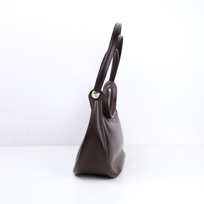 Hermès Caporal Handbag in Evercalf Ebene,left side view 