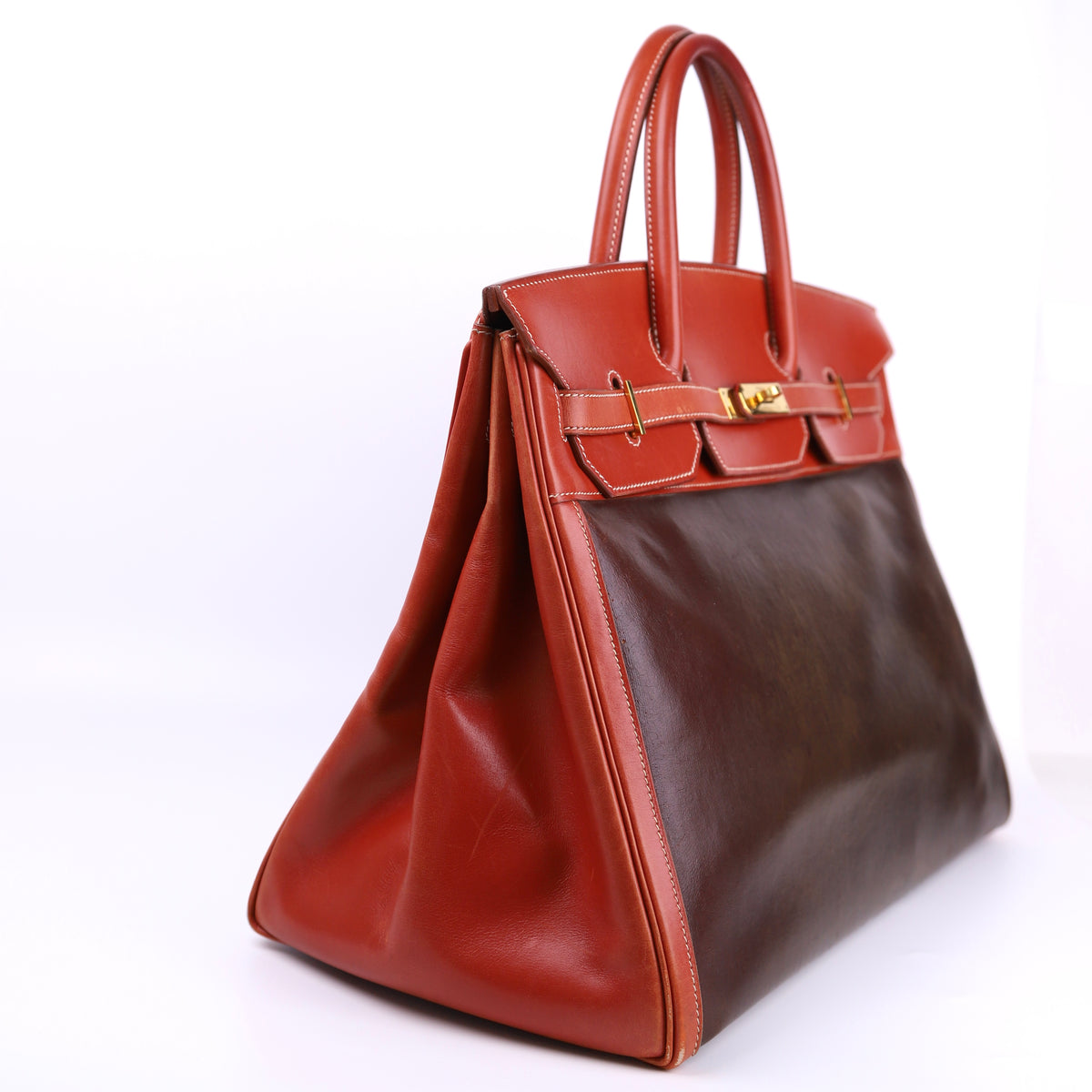 Hermes Birkin 40 in Boxcalf/Amazonia Brique/Brown 1999 GHW, left view