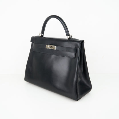 Hermes｜ Kelly32 Handbag  Box Calf  Black 2001