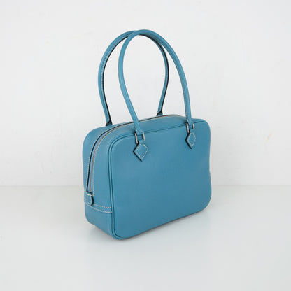 Hermes｜ Plume 20 Mini Plume Handbag Epsom Blue Jean 2008