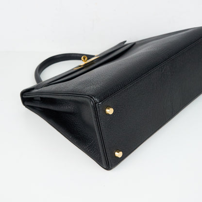 Hermes｜ Kelly 32 Handbag Black Cherve  2003