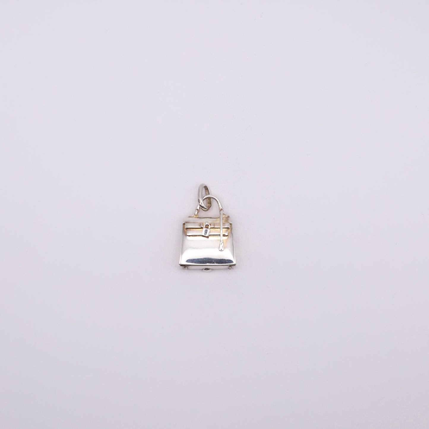 Hermes S925 Silver Kelly Bag Motif Pendant Top，front view