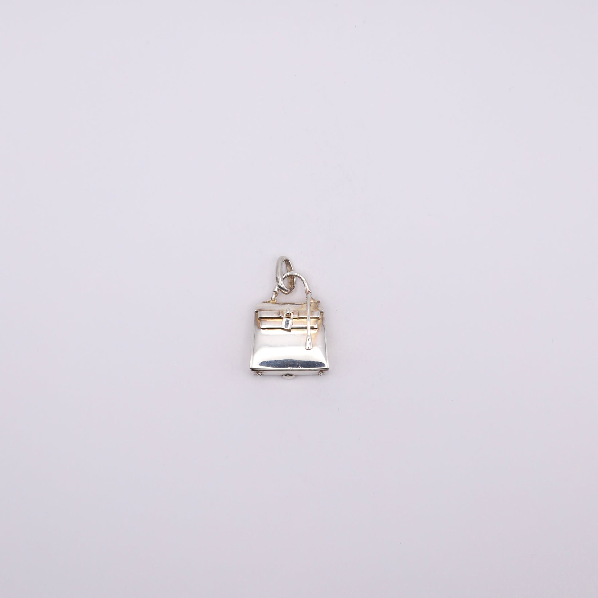 Hermes S925 Silver Kelly Bag Motif Pendant Top，front view
