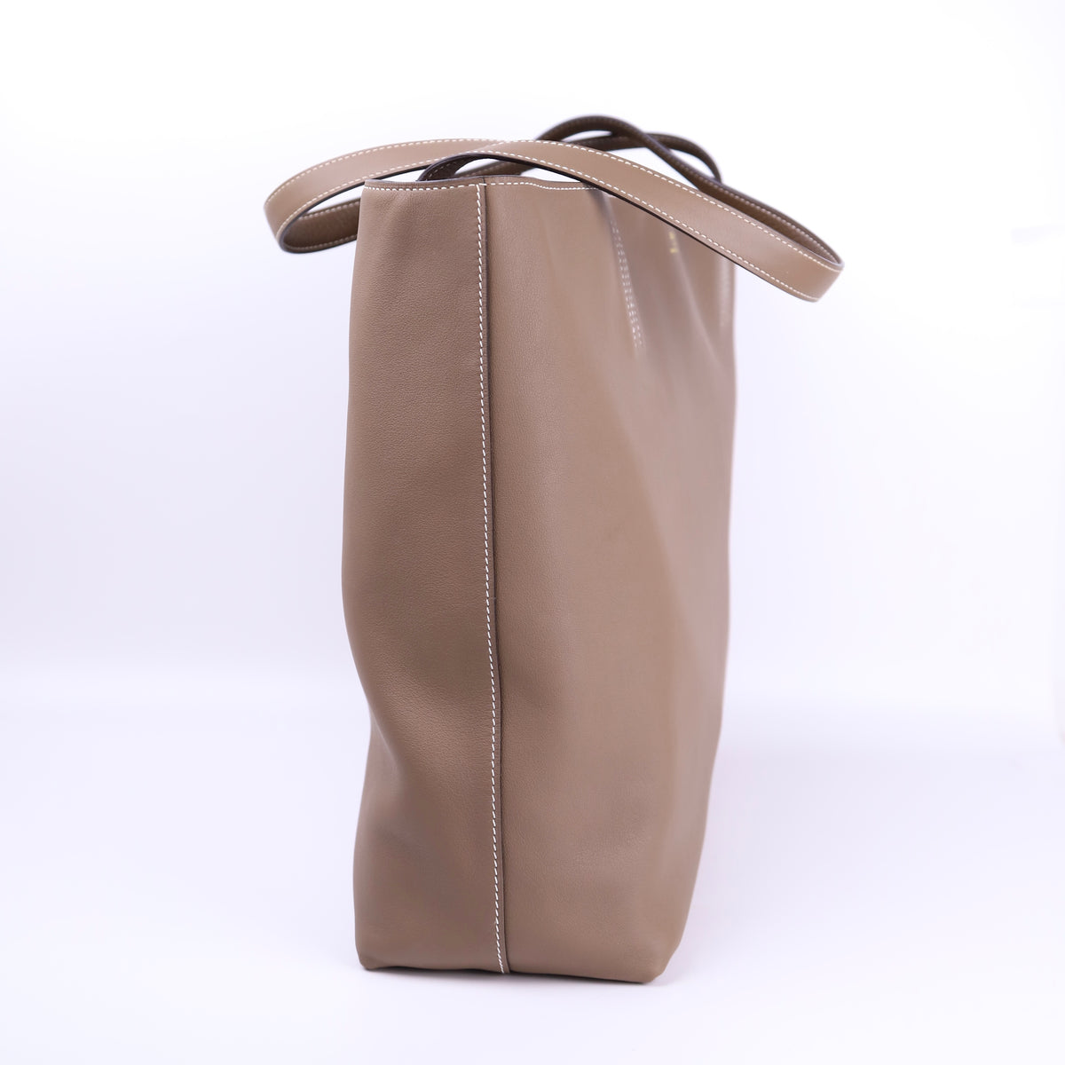Hermes Double Sens 36 Tote Handbag in Etoupe Taurillon Clemence/Swift 2014, right(inside)