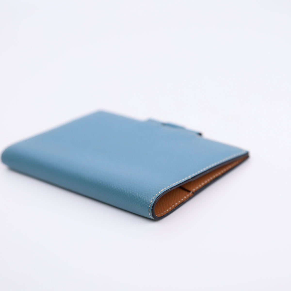 Hermes Journal Case Passport Cover in Epsom Blue Jean/Gold with S925 Pencil 2001, right side
