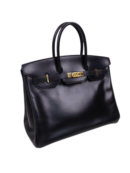 Hermes| Birkin 35 黑色 box小牛皮  口F 2002 