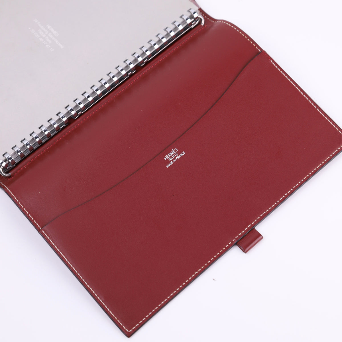 Hermes Journal Case Notebook Cover in Chamonix Rouge H 2001,logo