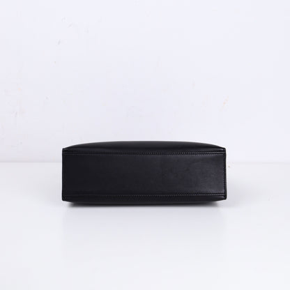 Hermes｜Kelly Pochette Black Handbag Evergrain 2008