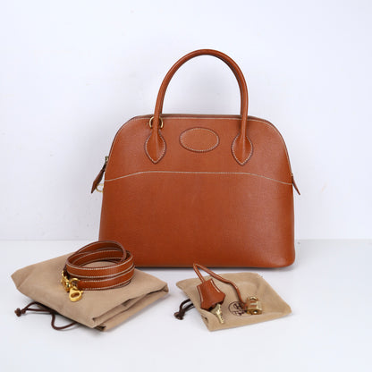 Hermes｜Bolide 31 2-way Handbag Pig Skin Peau De Porc Toffee 2001