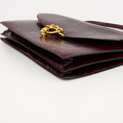 Hermes｜Cordeliere Vintage Handbag Burgundy Crocodile  1982
