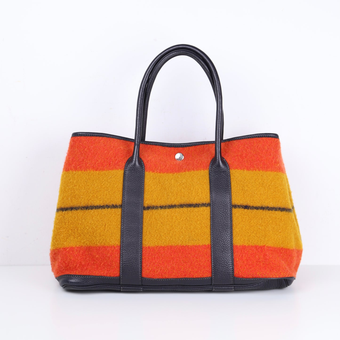 Hermes  Limited Garden Party PM Wool Handbag，back view
