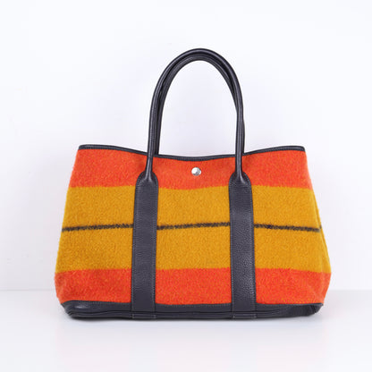Hermes  Limited Garden Party PM Wool Handbag，back view