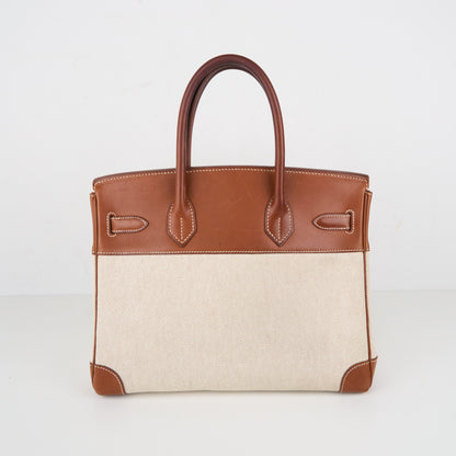 Hermes｜Birkin 30 Handbag  Barenia/Toile Faubourg Canvas 2003