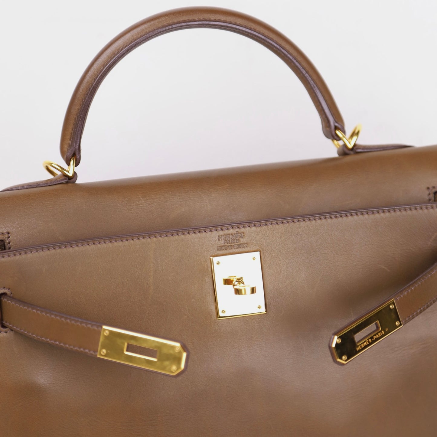 Hermes｜ Kelly 32  Handbag Barenia Vert Olive 2001