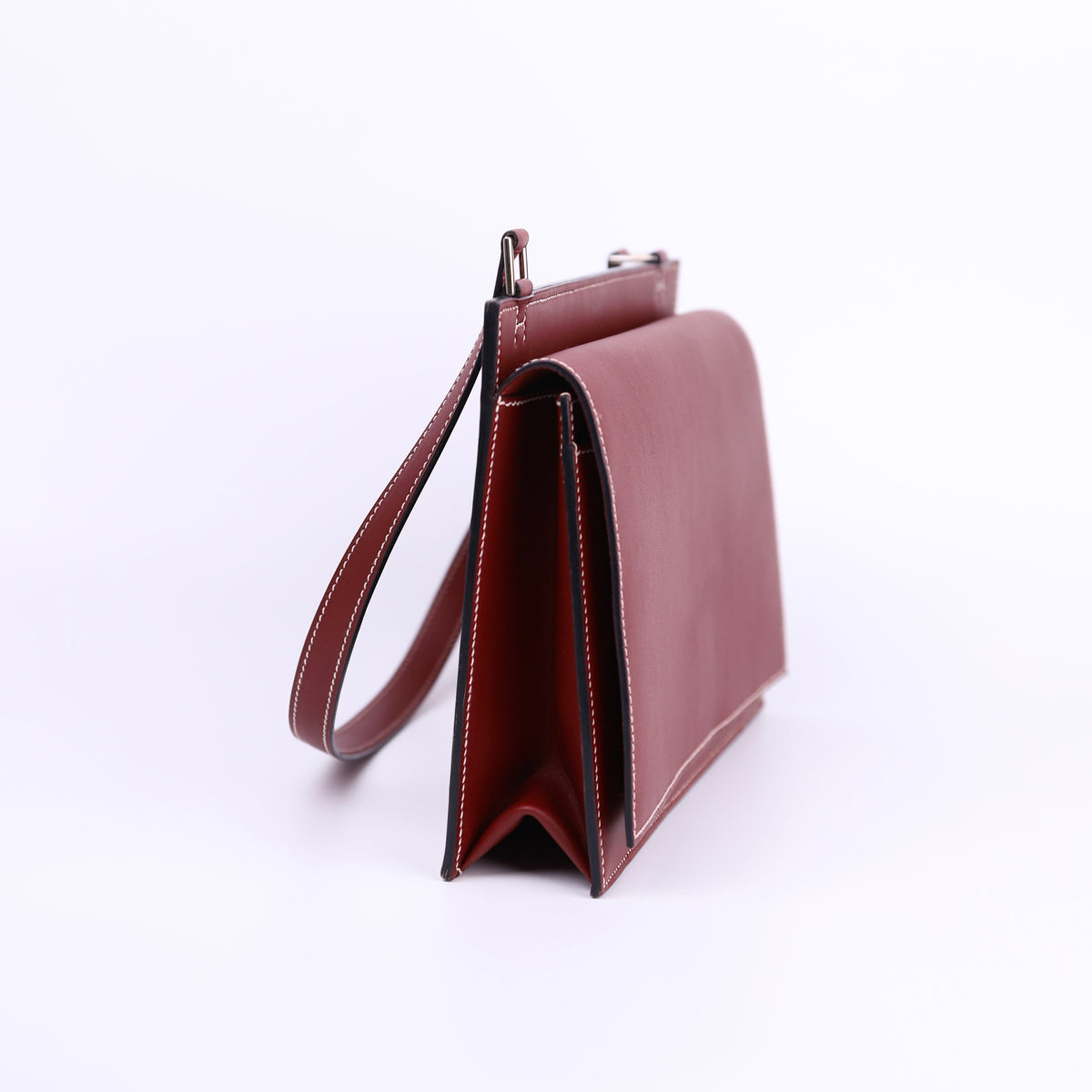 Hermes Valentine  Shoulder bag in Chamonix Rouge H 2001, left side