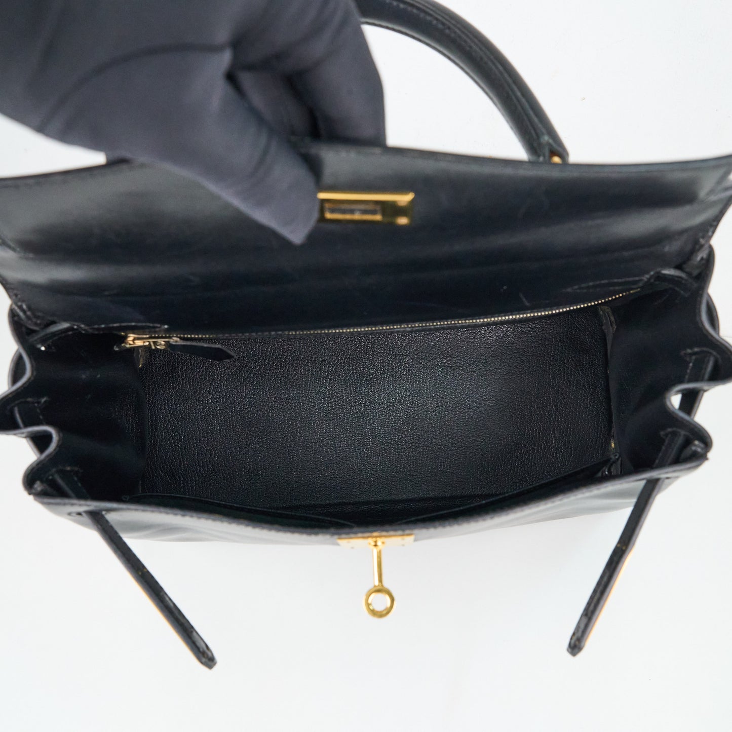 Hermes｜ Kelly28 Handbag Box calf Black 1998