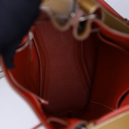 Hermes｜ So Kelly 22 Handbag Kraft/Sanguine Taurillon Clemence 2011