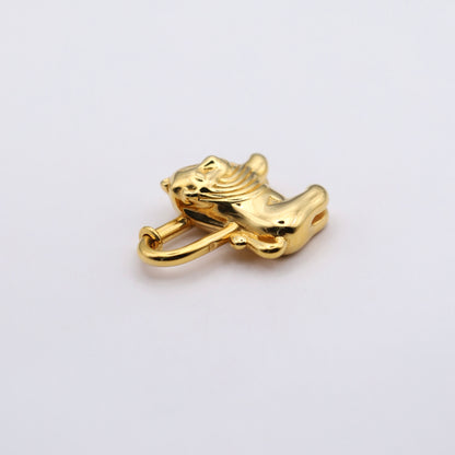 Hermes 1997 Limited Lion Cadena Padlock Gold Plated， logo