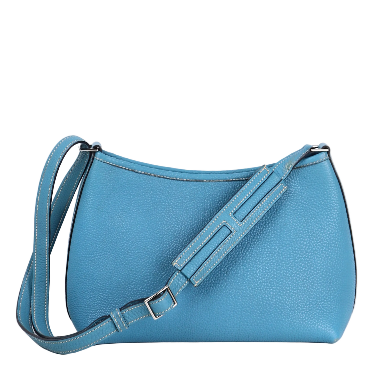 Hermes Berlingot Shoulder Bag in Togo Blue Jean 2003，front view