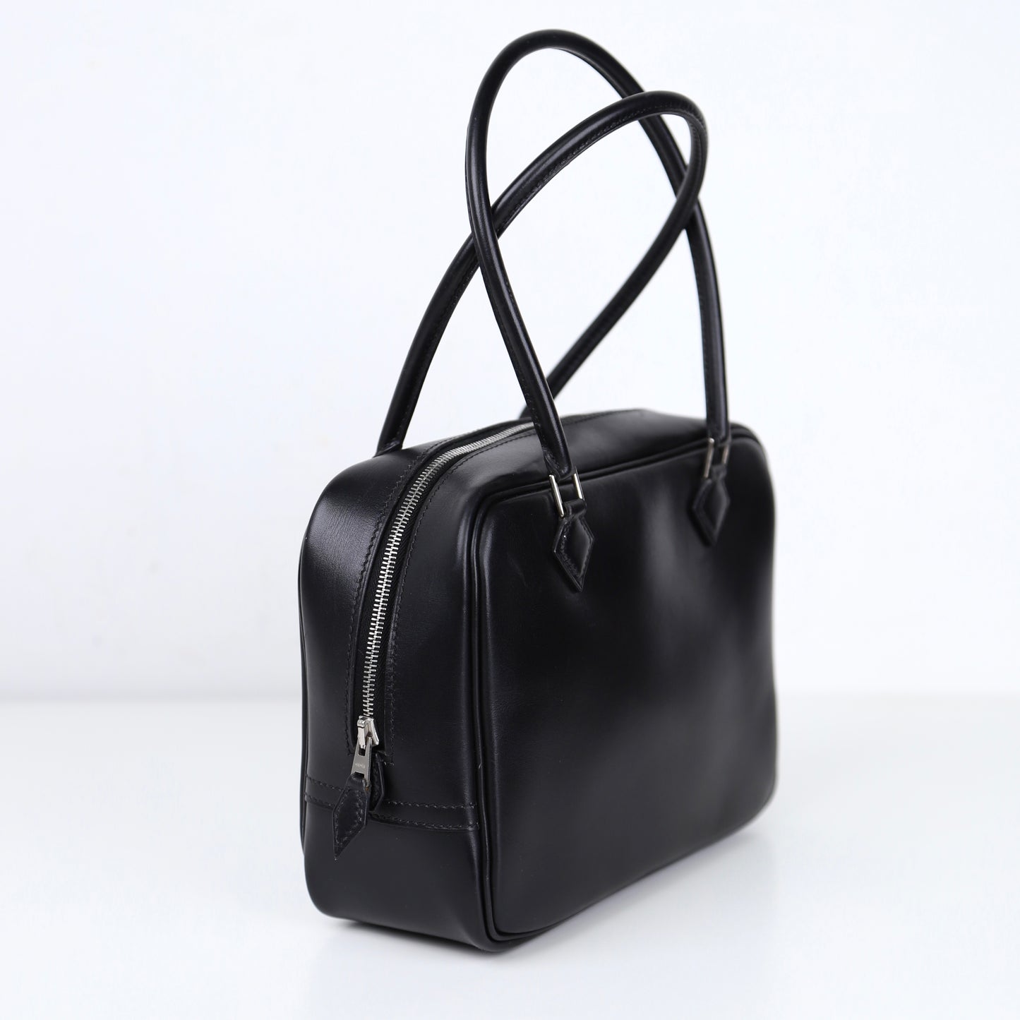Hermes Plume Mini  Handbag in Box Calf Black 2002 ,left side