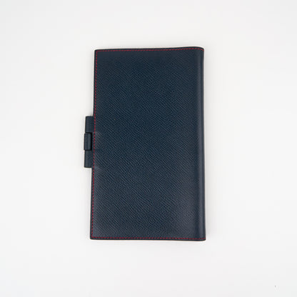 Hermes| Journal Case Passport Cover Blue Nuit/Rouge Grenat Epsom 1996