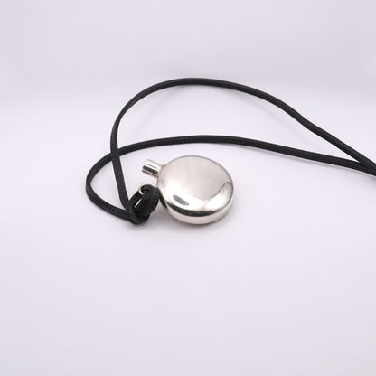 Hermes Sterling Silver Perfume Bottle Pendant Necklace，back view