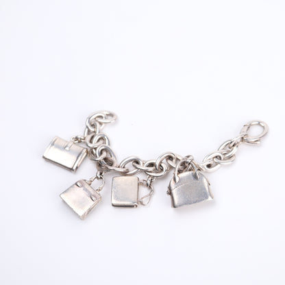 Hermes Sterling Silver S925 Bag Charm Bracelet, back view