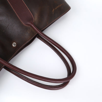Hermes Garden Party GM Handbag in Brown Amazonia,handle