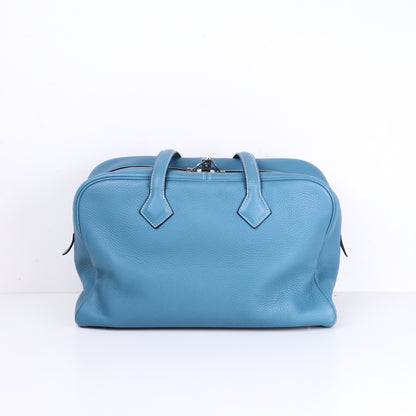 Hermes｜ Victoria 35 Handbag Taurillon Clemence Blue Jean 2007