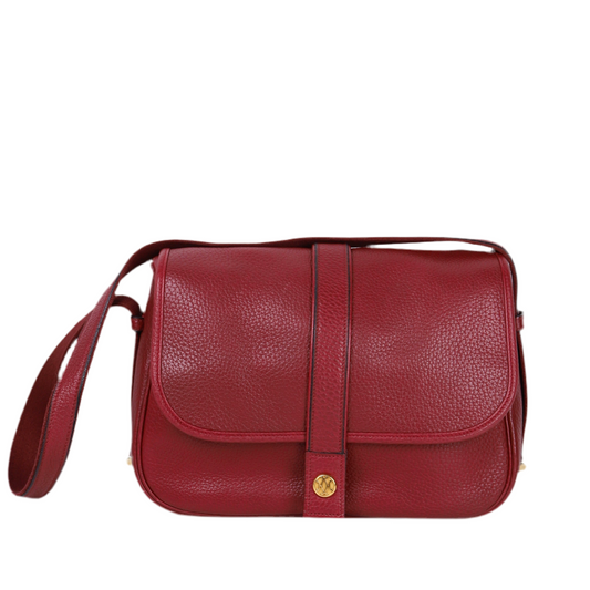 Hermes｜Noumea Shoulder Bag Burgundy  Fjord 1983