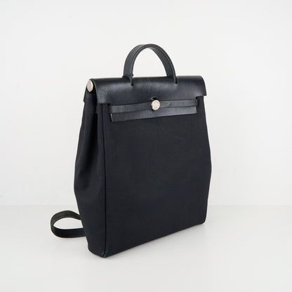 Hermes｜ Herbag Backpack PM  Black Toile 2000